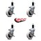 Service Caster 3 Inch Thermoplastic Wheel 1-3/8 Inch Expanding Stem Caster with Brakes, 4PK SCC-EX05S310-TPRS-SLB-138-4 - alternate 3